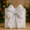 Designer’s Shop WR 63-5207 White Holiday Ribbon with Glitter Snowflakes – Wired Edge 2.5” x 10 Yards for Christmas Tree & Gift Décor
